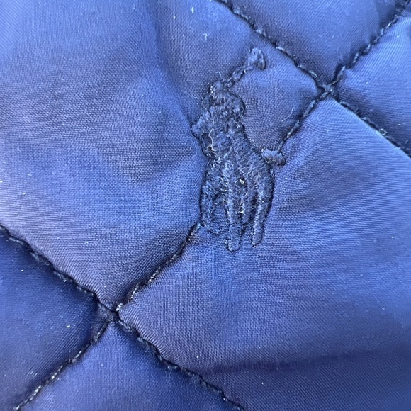 Ralph Lauren Girl Barn Jacket, Size 2/2T, Navy Blue, Quilted & Corduroy GUC - Picture 6 of 8